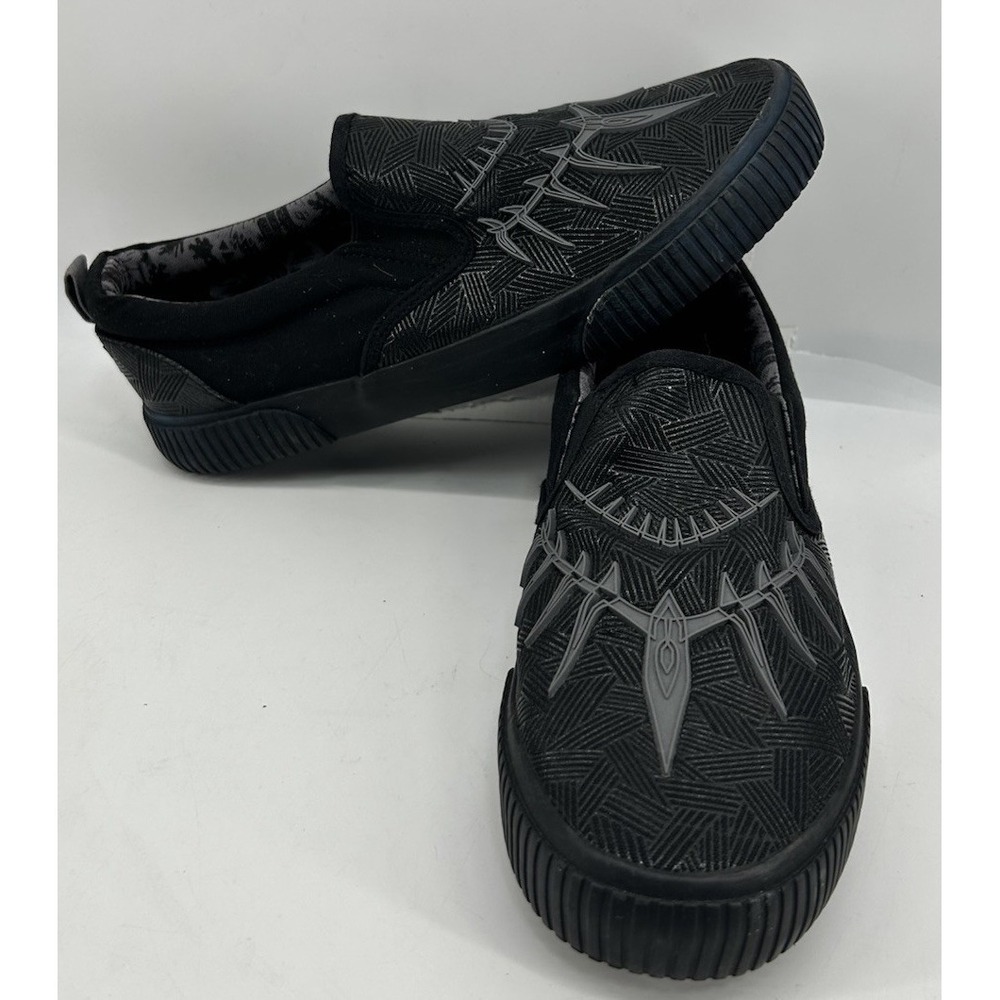 Ground Up Black Panther Marvel Canvas Slip On Sneakers Black Men's Size 8